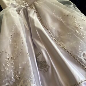 Girls white christening dress